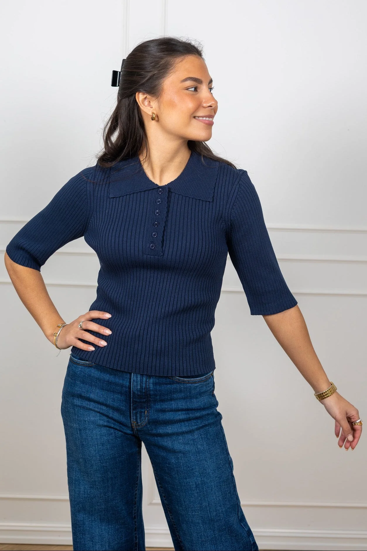 Balidira Knit Polo Navy - Image 4