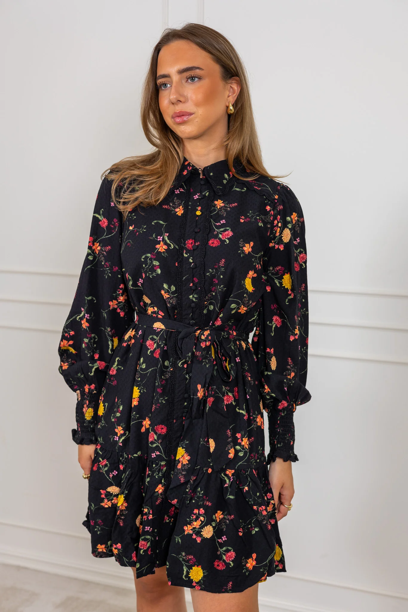 Tilera Ls Shirt Dress Black Botari - Image 3
