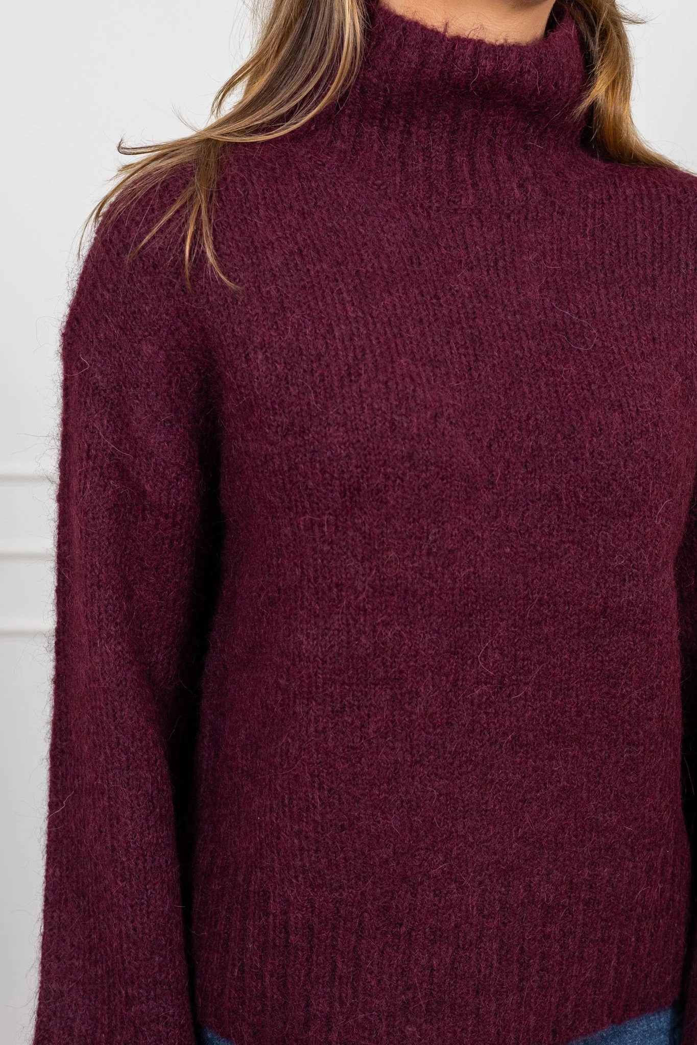 Gabriella Ls Knit High Neck Fig Melange - Image 5