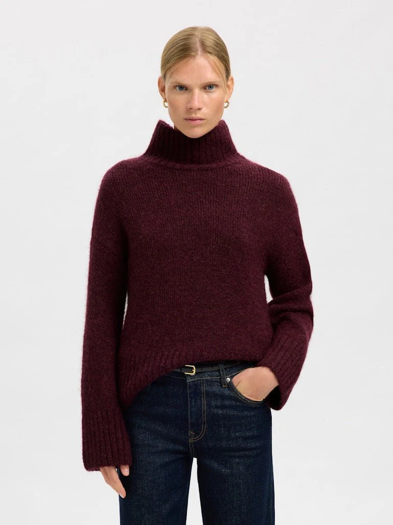 Gabriella Ls Knit High Neck Fig Melange - Image 6