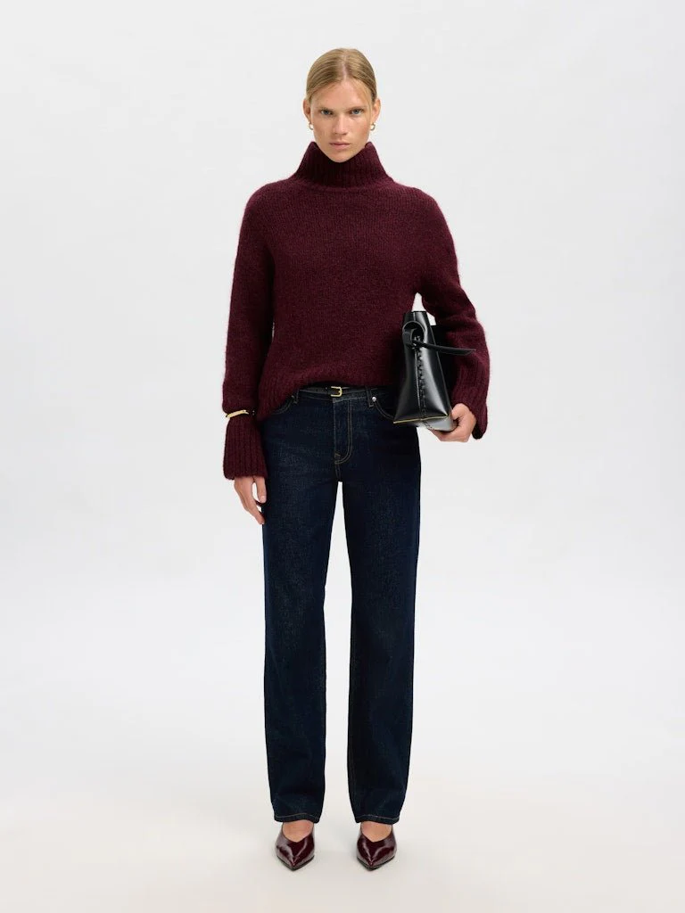 Gabriella Ls Knit High Neck Fig Melange - Image 7