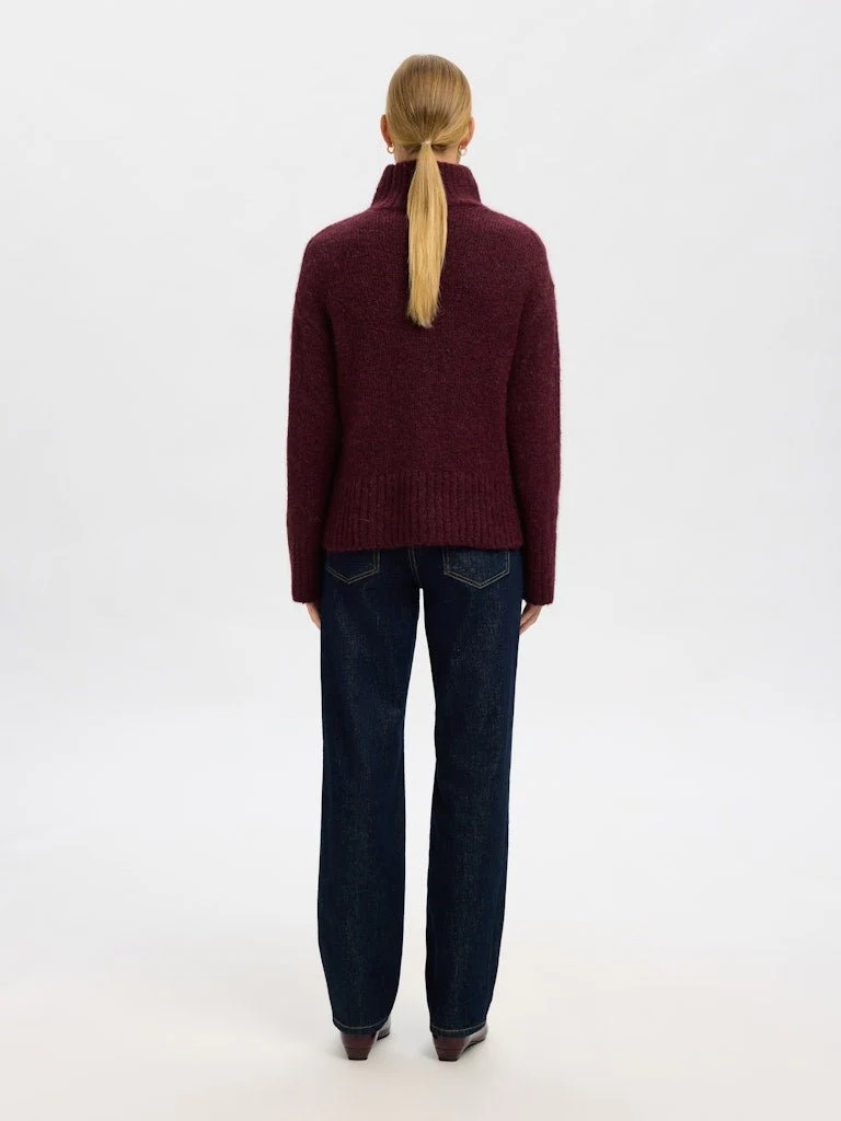 Gabriella Ls Knit High Neck Fig Melange - Image 8