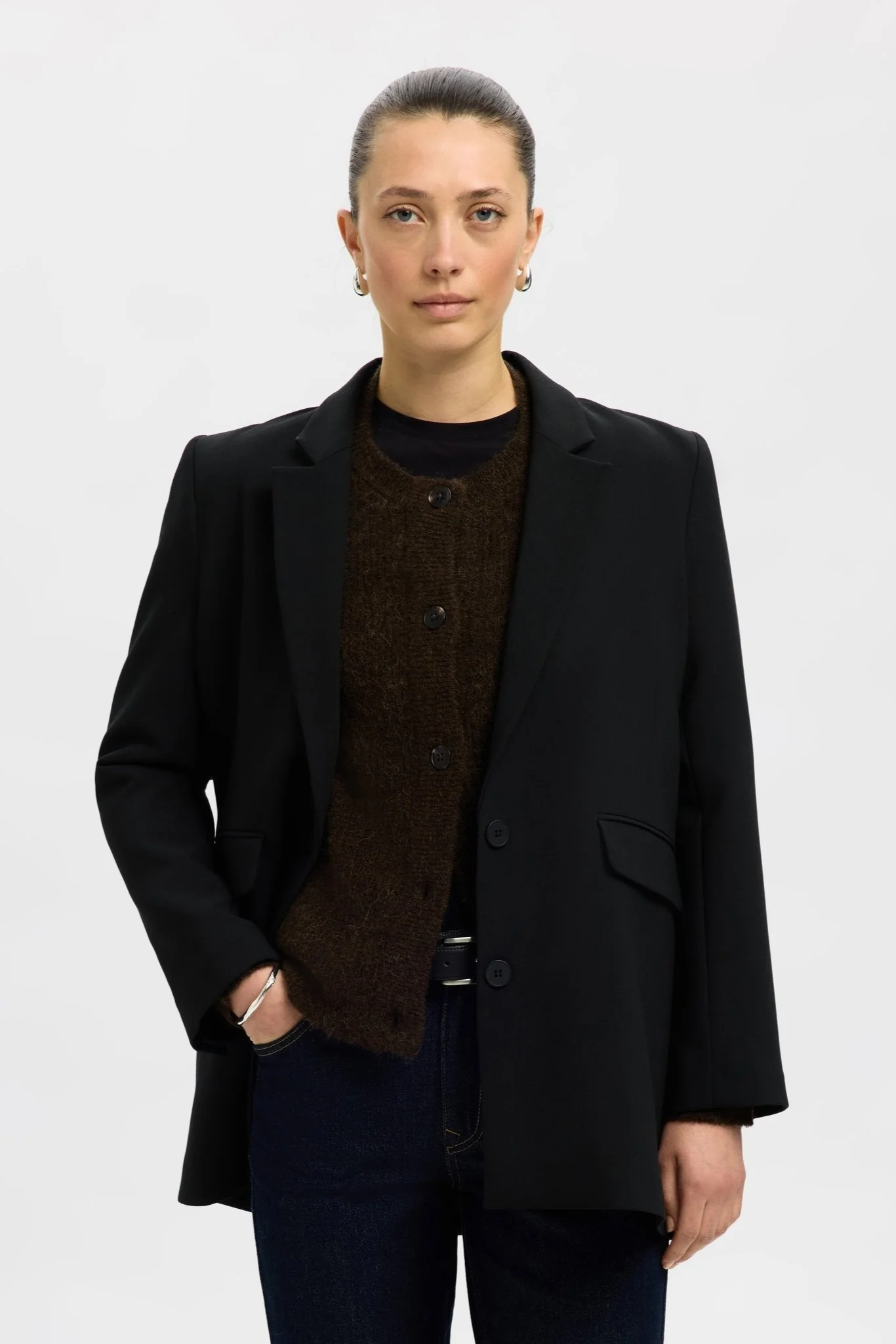 Lulu Ls Knit Short Cardigan Delicioso Melange - Image 6
