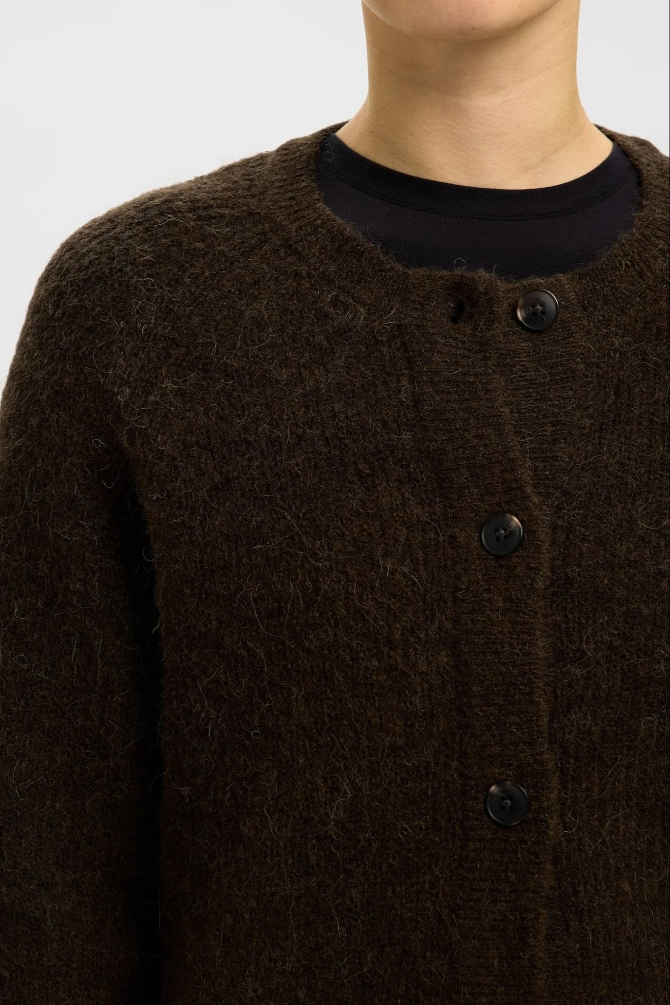 Lulu Ls Knit Short Cardigan Delicioso Melange - Image 7