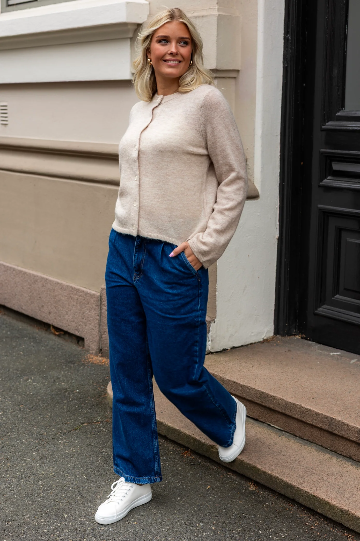 Lulu New Ls Knit Cardigan Birch Melange - Image 3