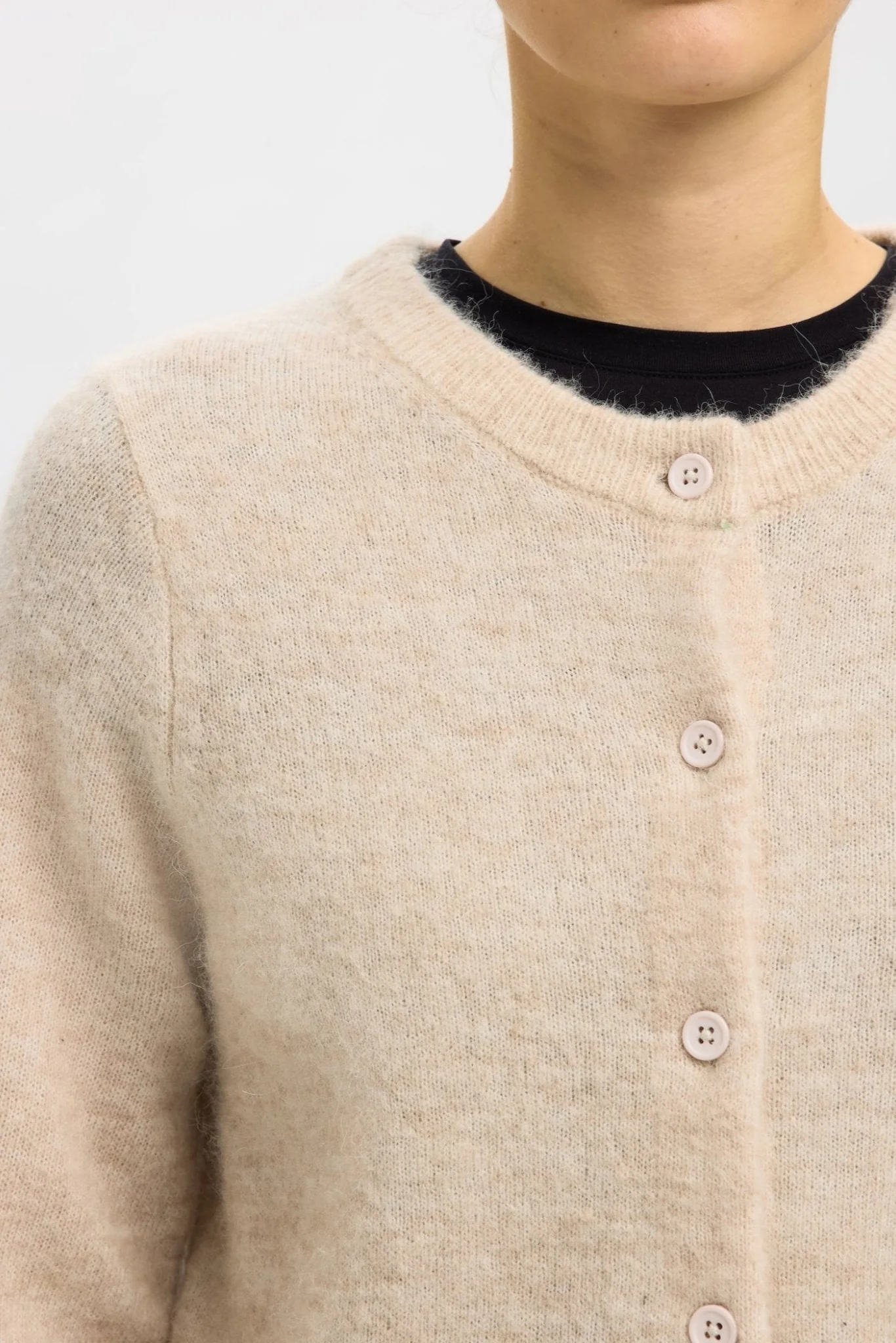 Lulu New Ls Knit Cardigan Birch Melange - Image 7