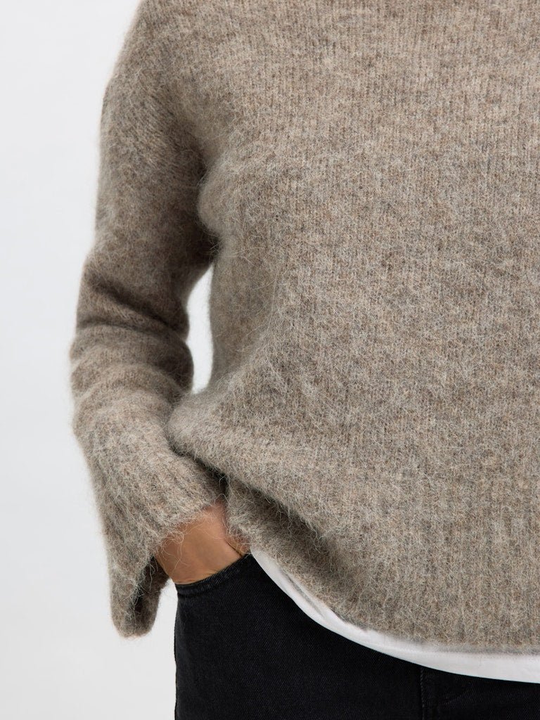Gabriella Ls Knit High Neck Steel Gray Melange - Image 4