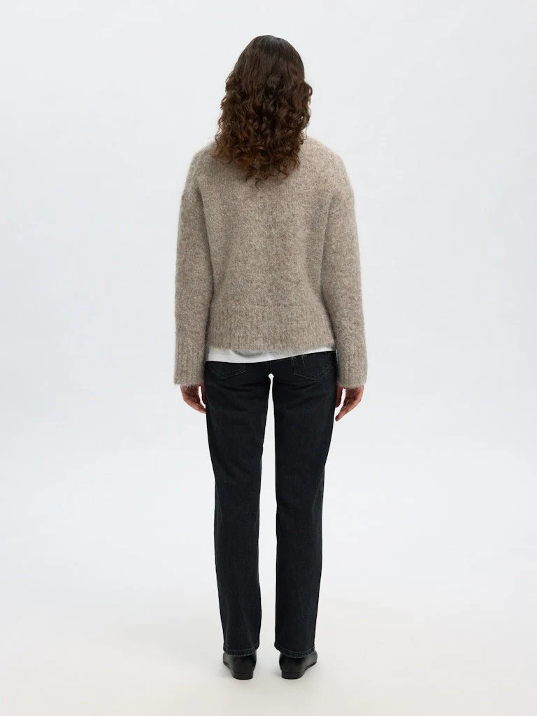 Gabriella Ls Knit High Neck Steel Gray Melange - Image 5