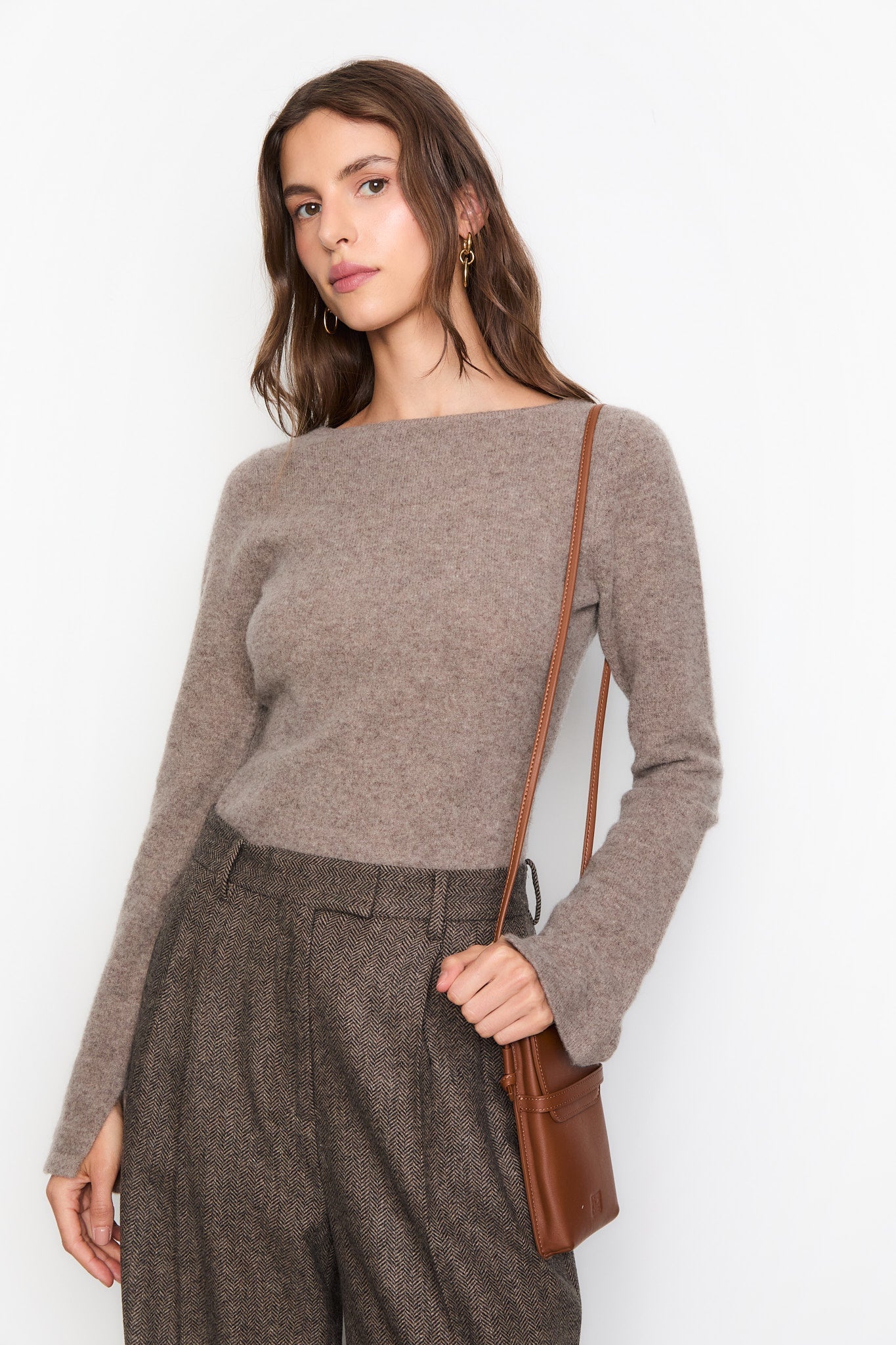Joyce Knit Dark Taupe Melange