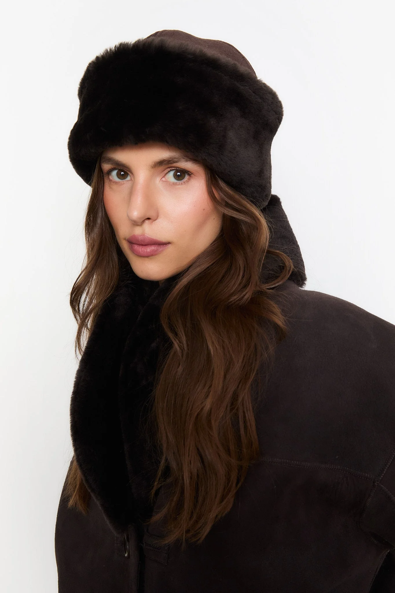 Azta Beanie Dark Brown Suede - Image 2