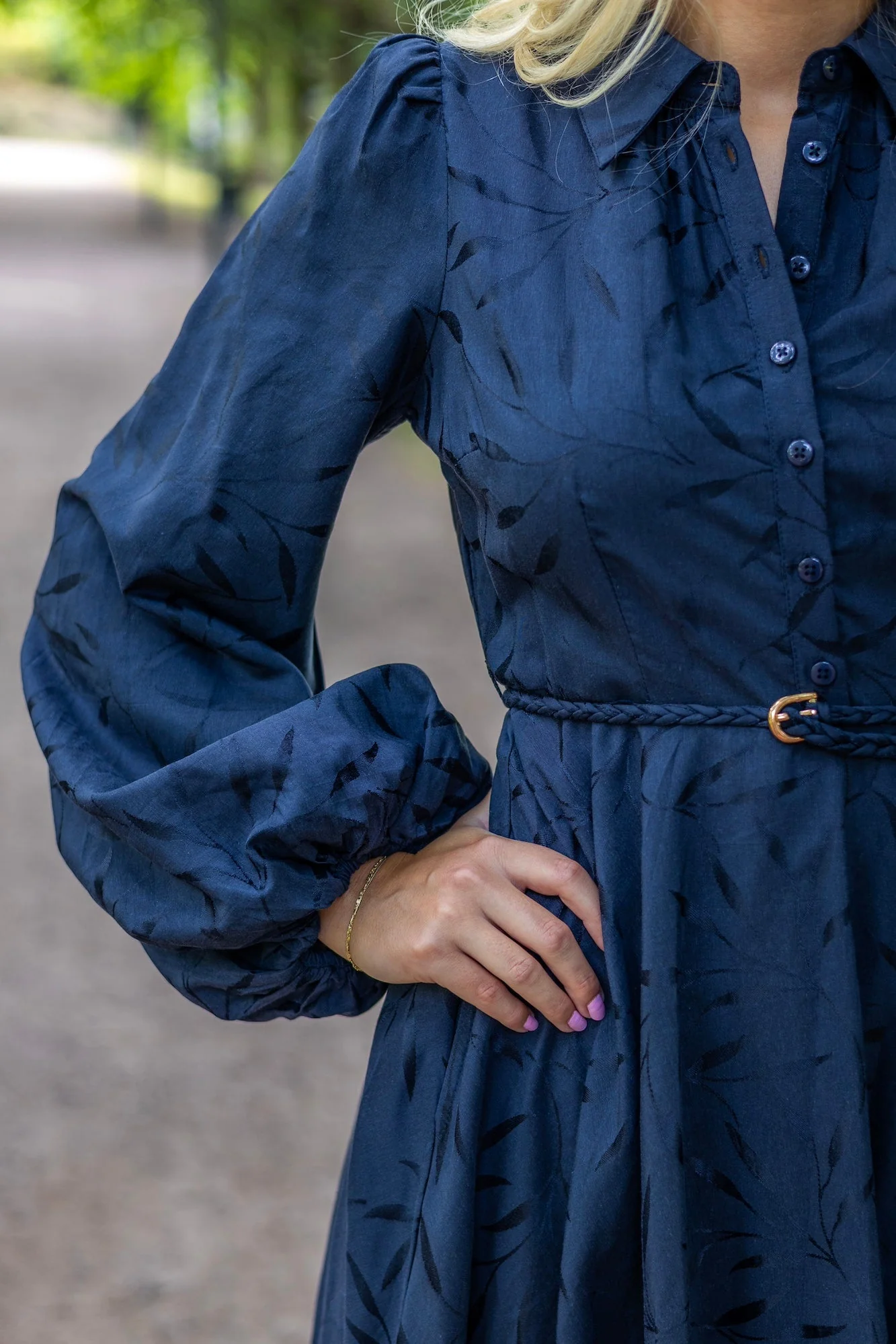 Jacquard Midi Dress Anthracite - Image 4