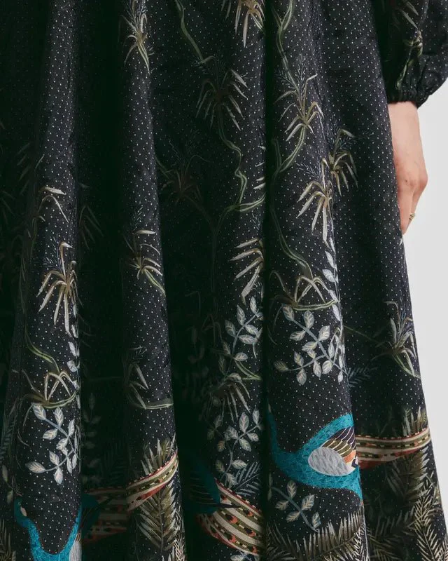 Jacquard Midi Dress Blue Peacock - Image 3