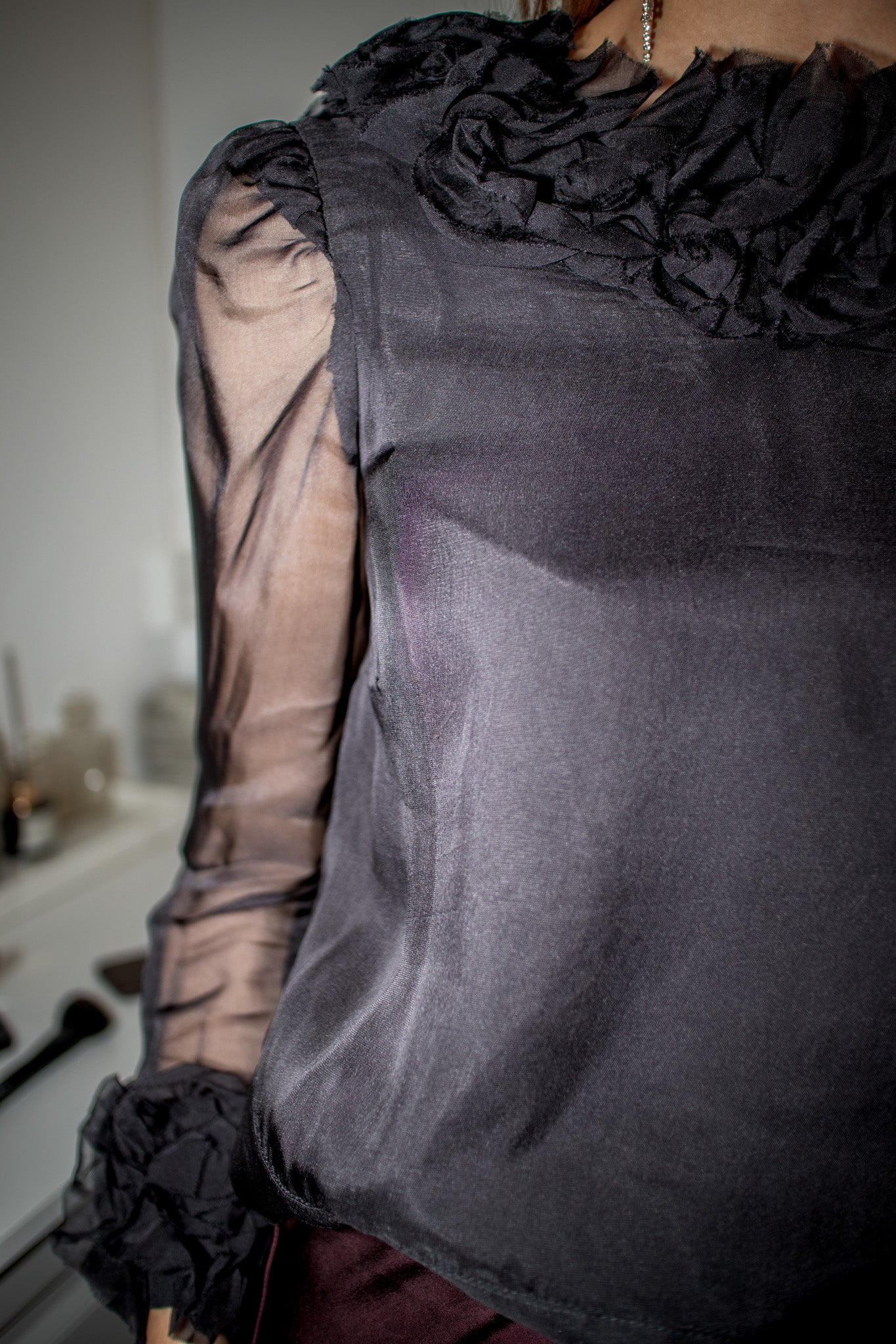 Organza Frilly Top Black - Image 5