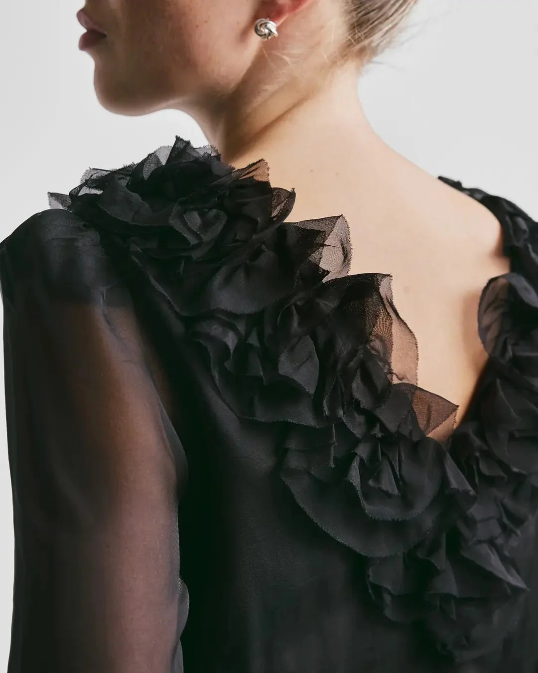 Organza Frilly Top Black - Image 7