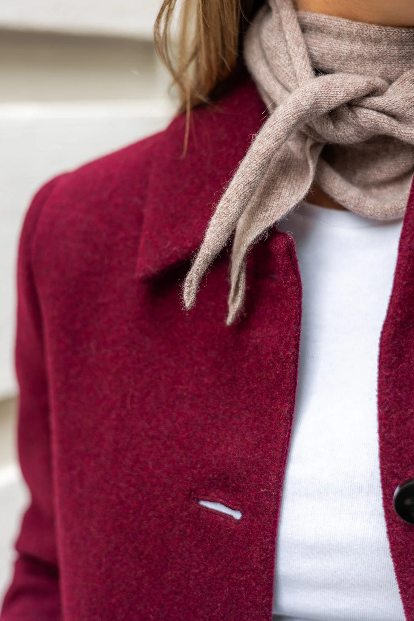 Maria Narrow Cashmere Scarf Fungi Melange - Image 4