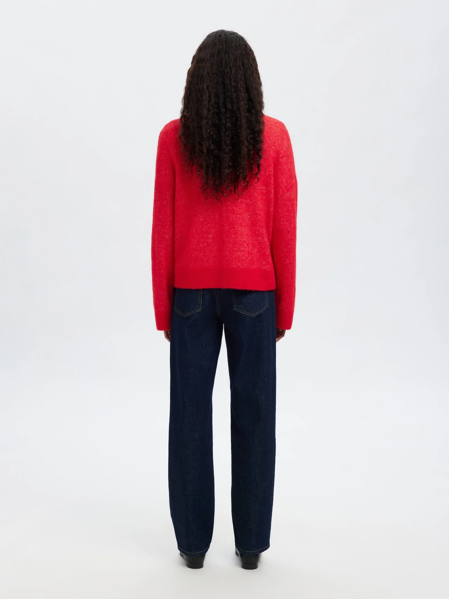 Sia Ras Ls Knit Zipper Cardigan Equestrian Red Melange - Image 8