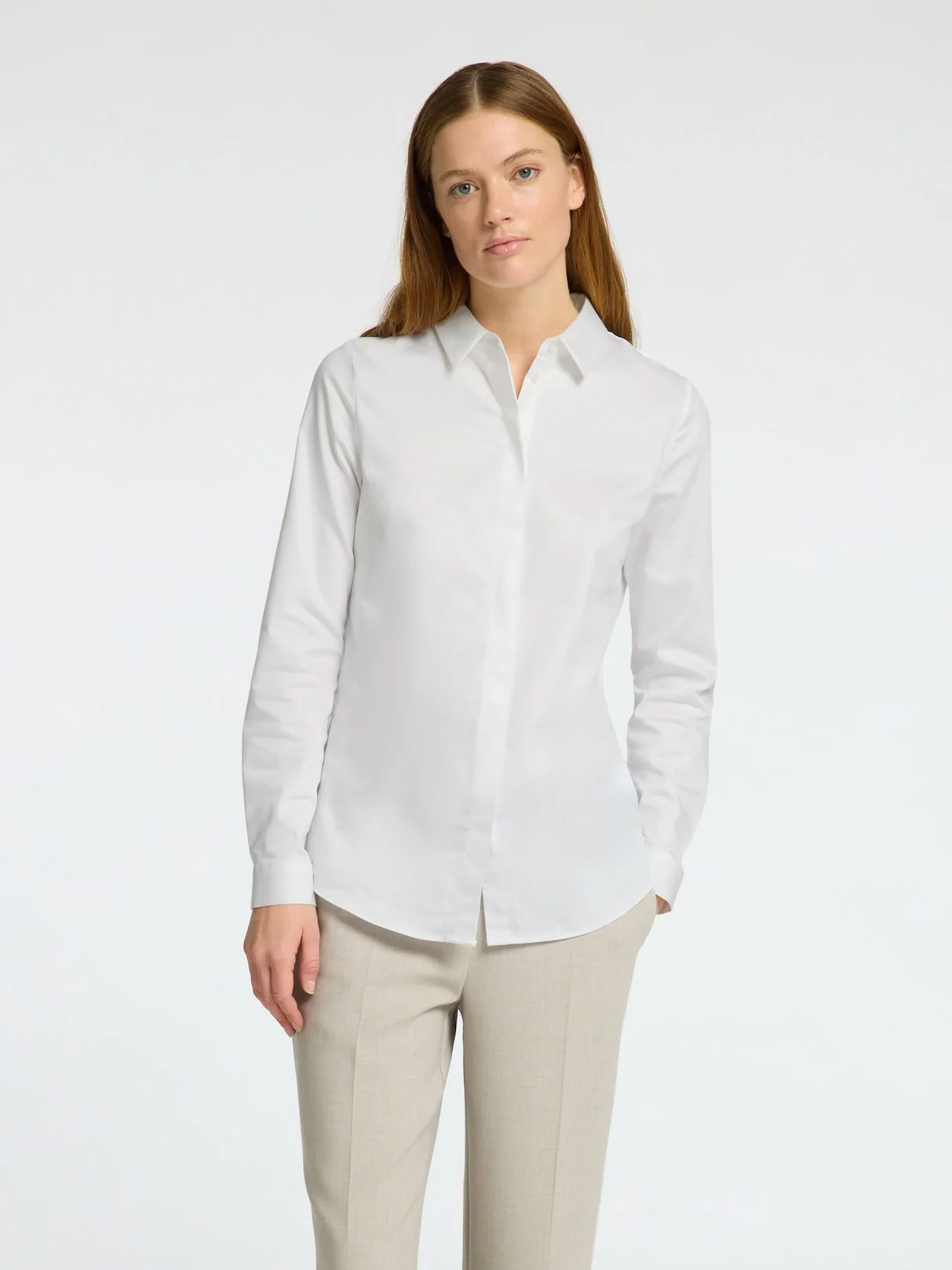 Romie Ls Fitted Shirt Bright White - Image 6