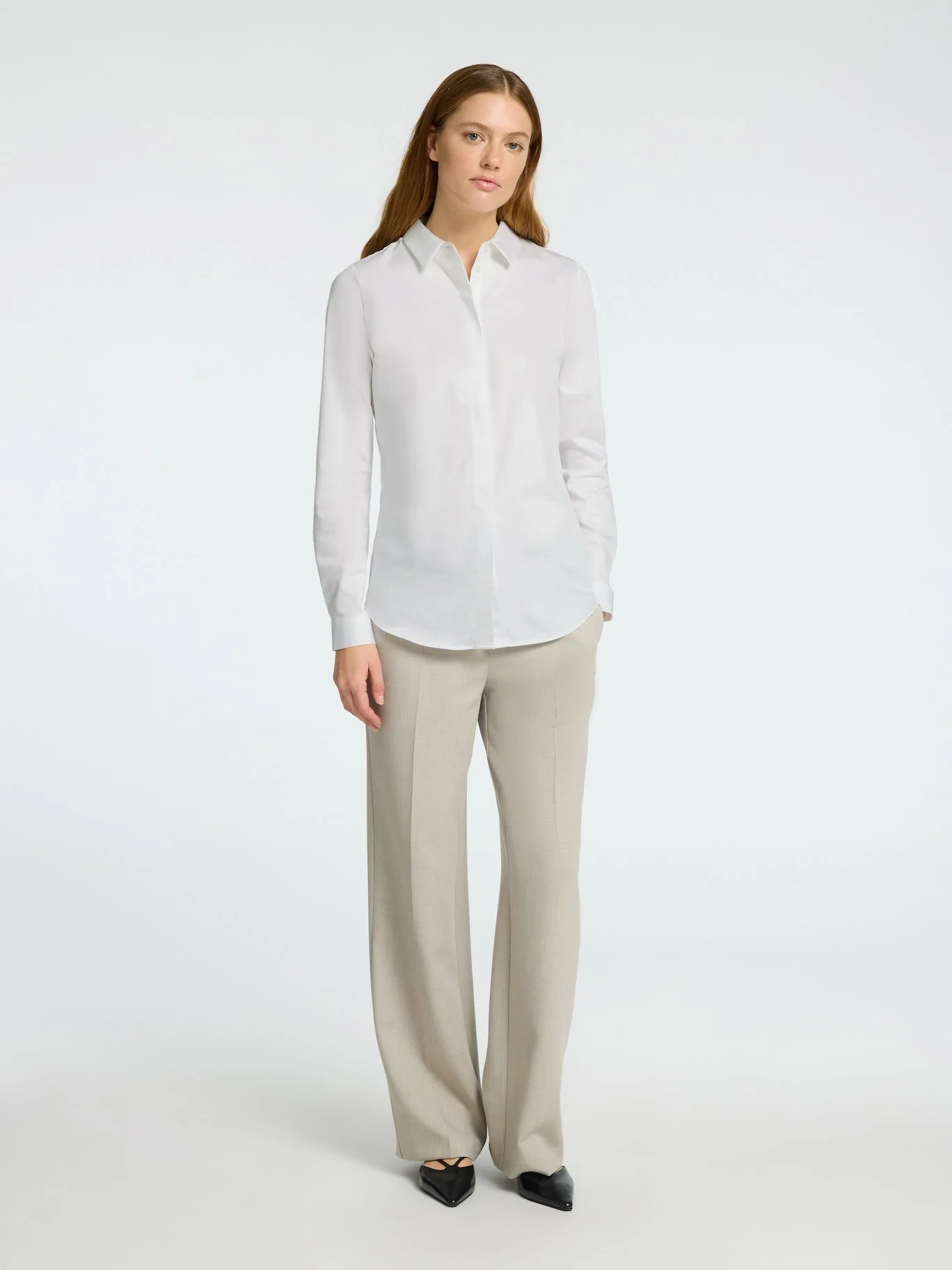 Romie Ls Fitted Shirt Bright White - Image 9