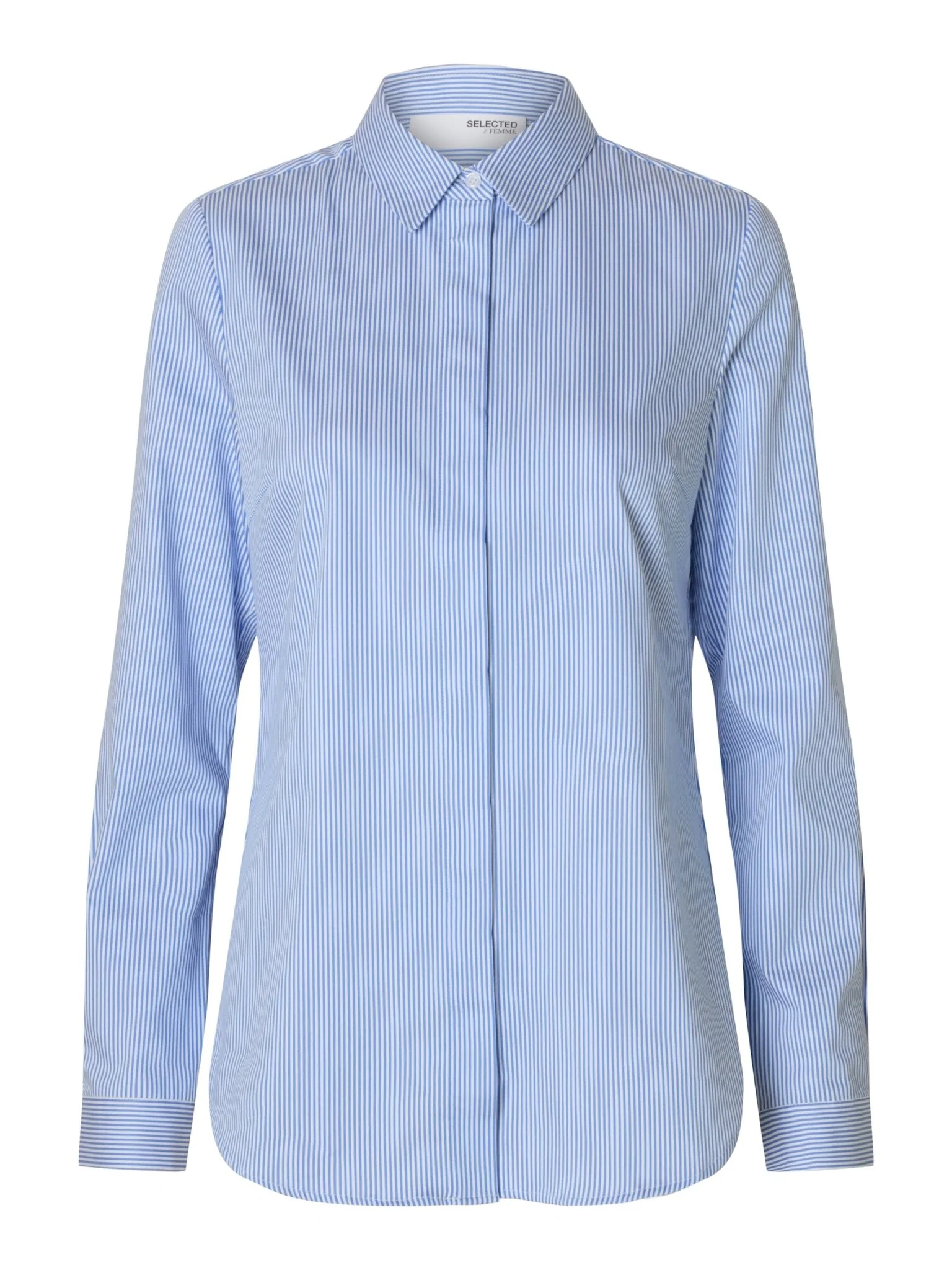 Romie Ls Striped Fitted Shirt Bright White Blue - Image 2
