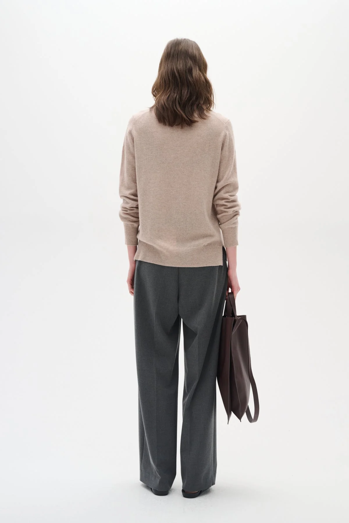 Lukkaiw Crew-Neck Pullover Beige Melange - Image 5