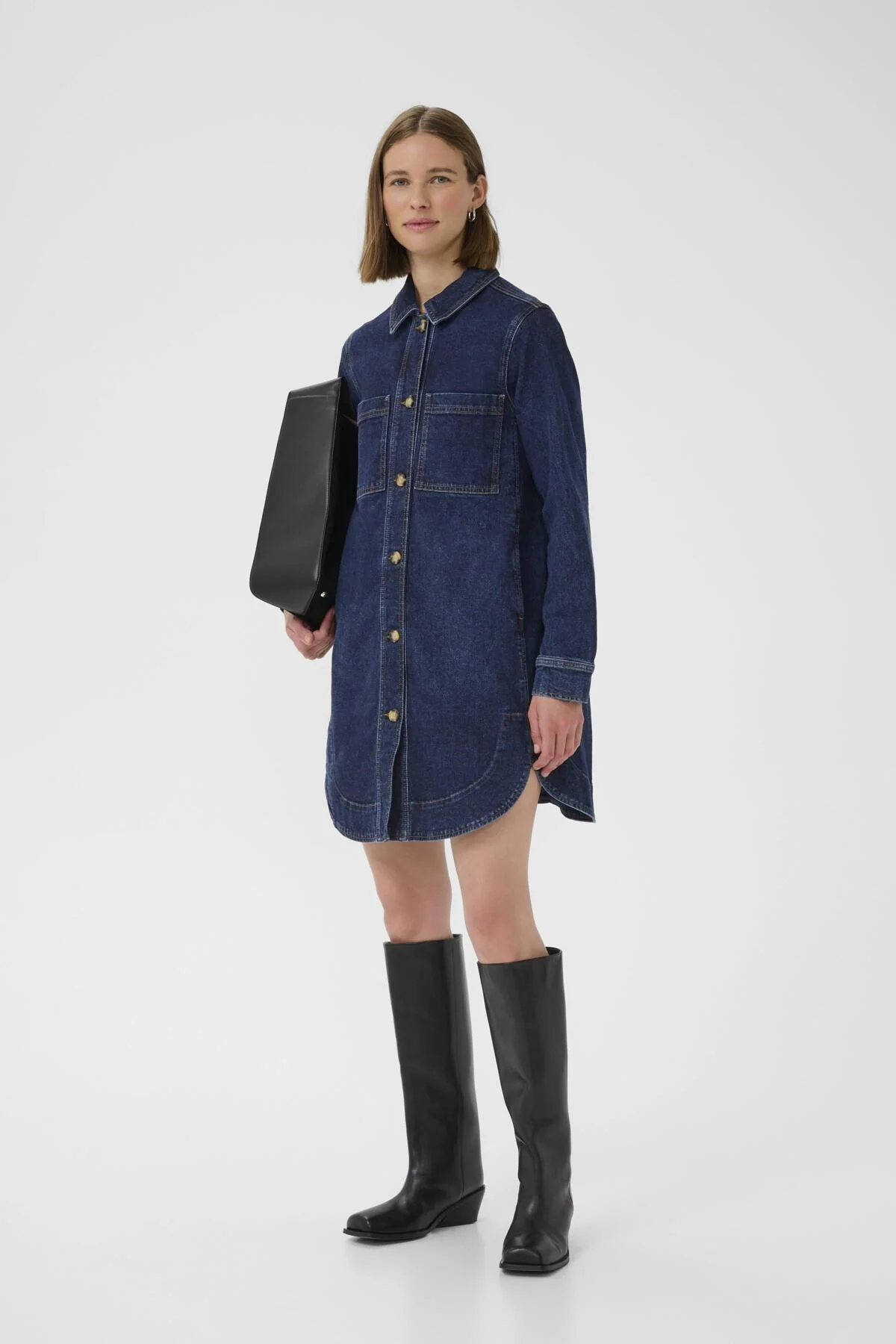 Nanaiw Denim Dress Dark Wash Denim - Image 2