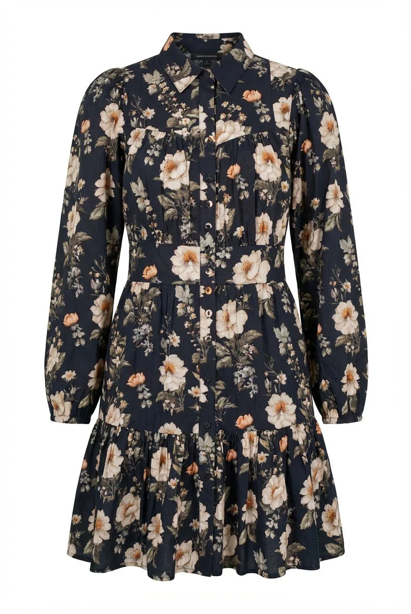Vicky Dress Antique Black Poplin - Image 2