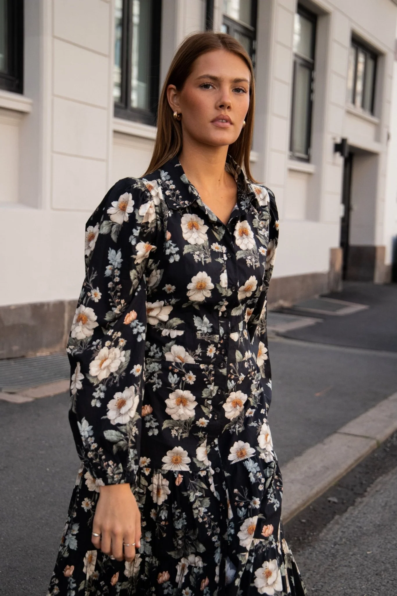 Vicky Midi Dress Antique Black Poplin - Image 16