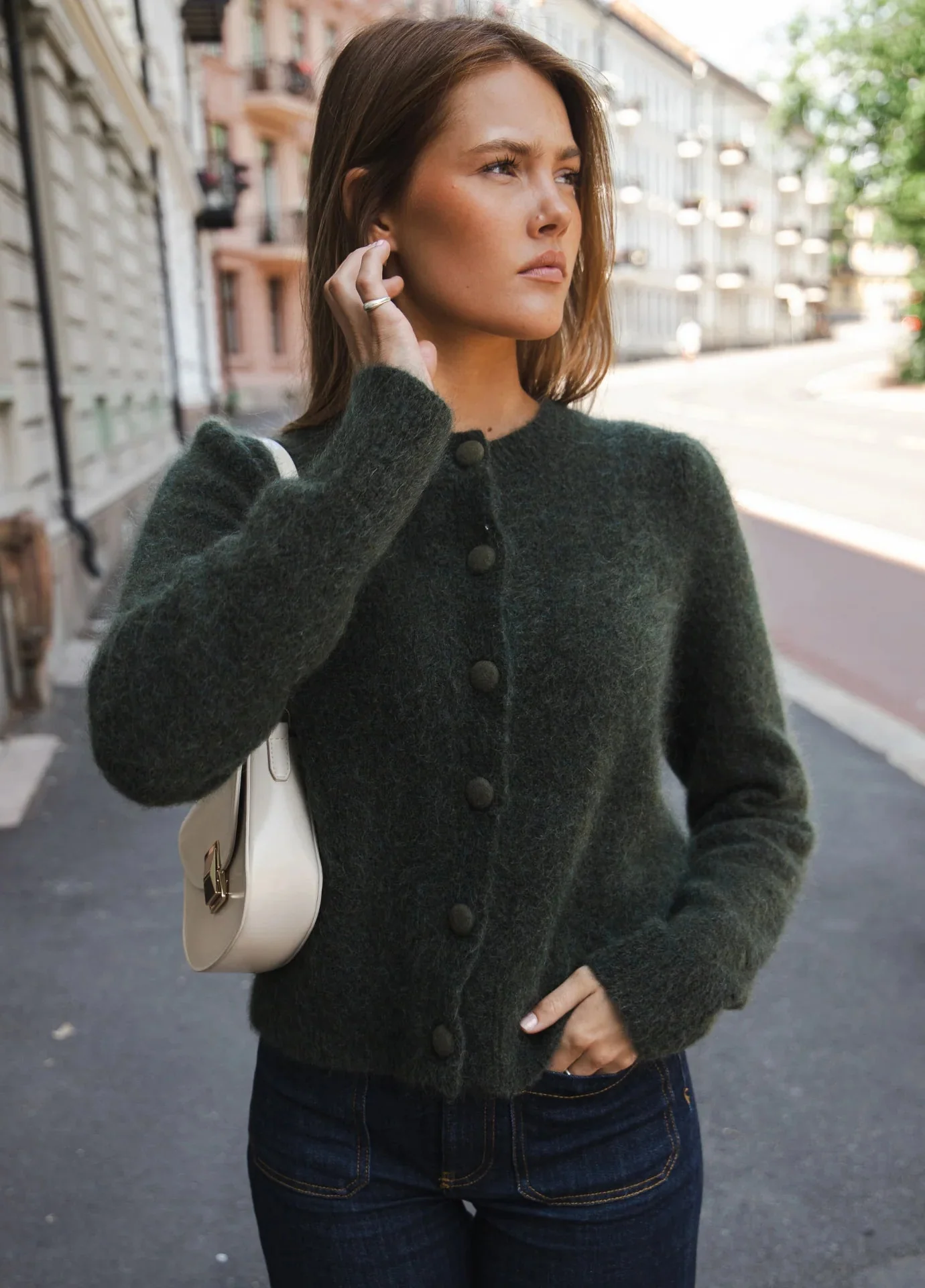 Ulla Mohair Cardigan Harvest Green - Image 4