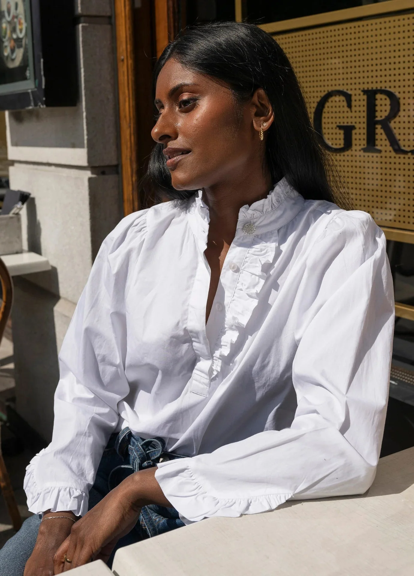 Ella Blouse Sugar White Poplin - Image 2