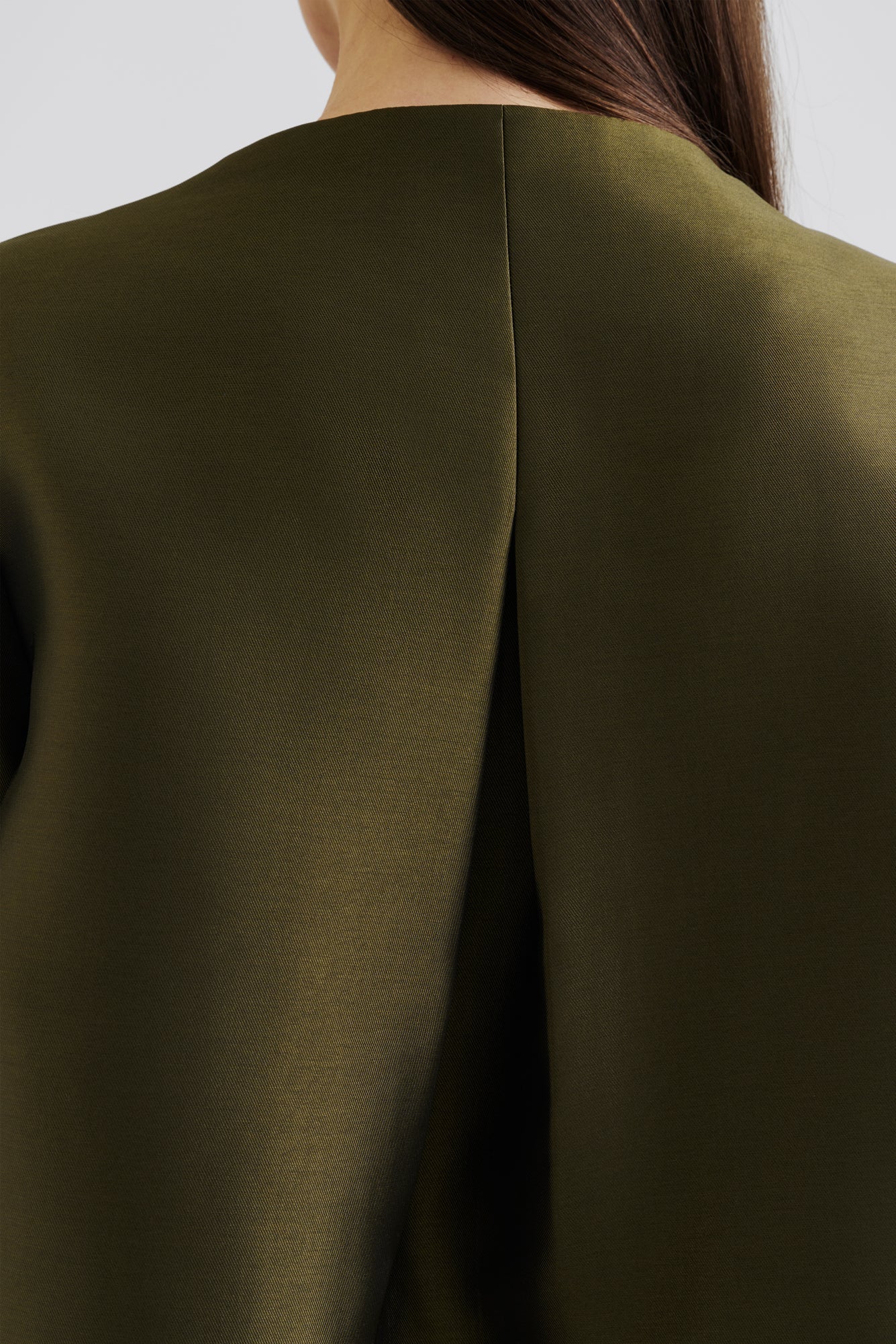 Ruthie Cropped Long Sleeve Blouse Olive - Image 10