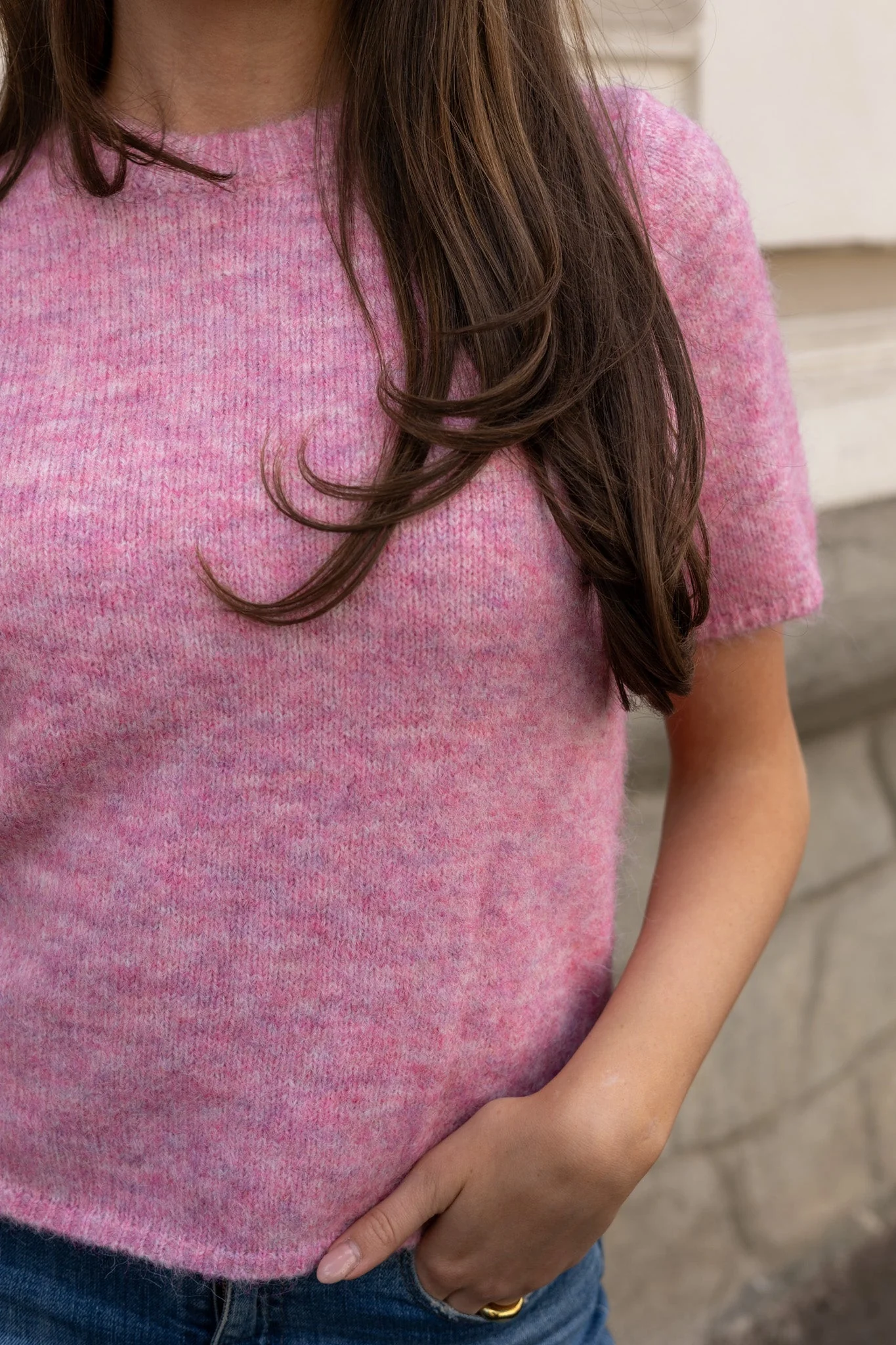 Libby Knit Pullover Bubble Pink - Image 5