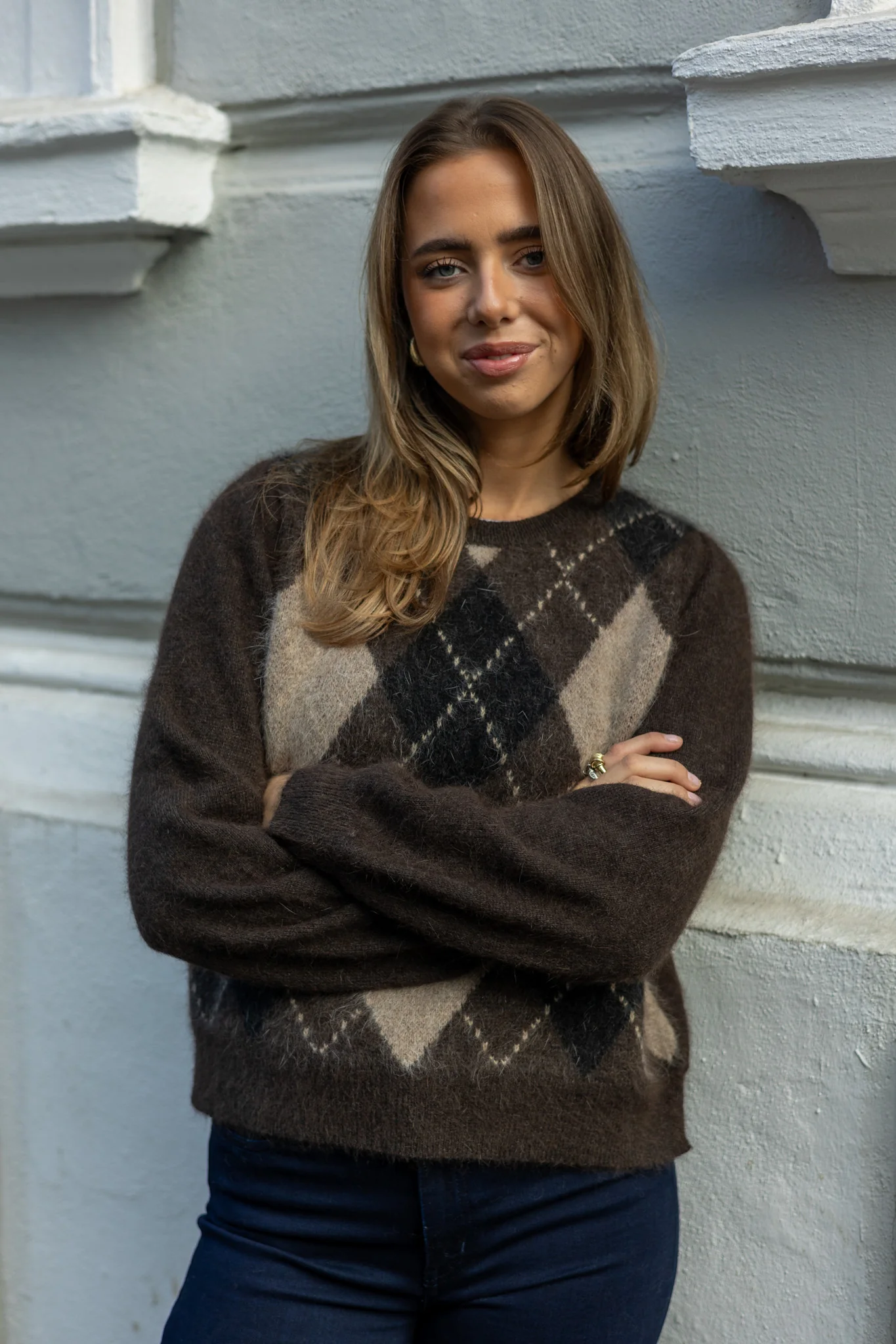Argyle Pullover Brown - Image 4