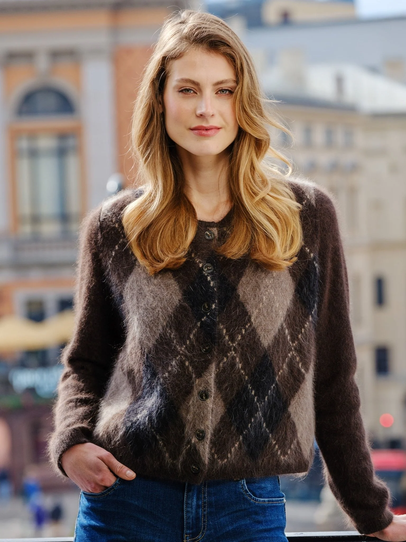 Argyle Pullover Brown - Image 6