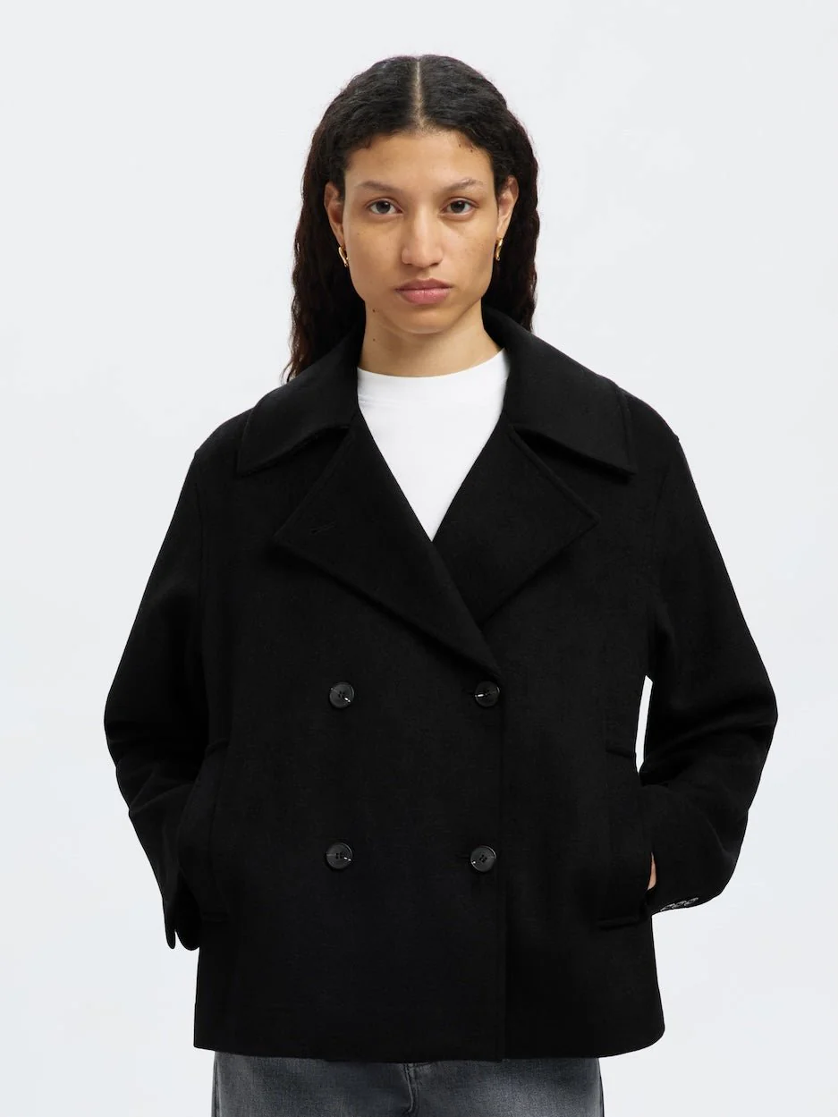 Alma Wool Blend Jacket Black - Image 3