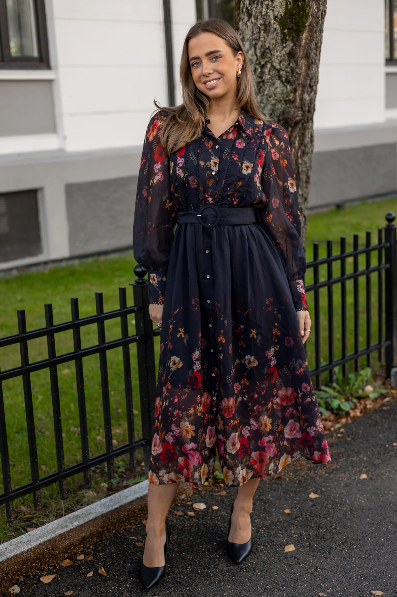 Romantica Ls Midi Dress Black Romantica