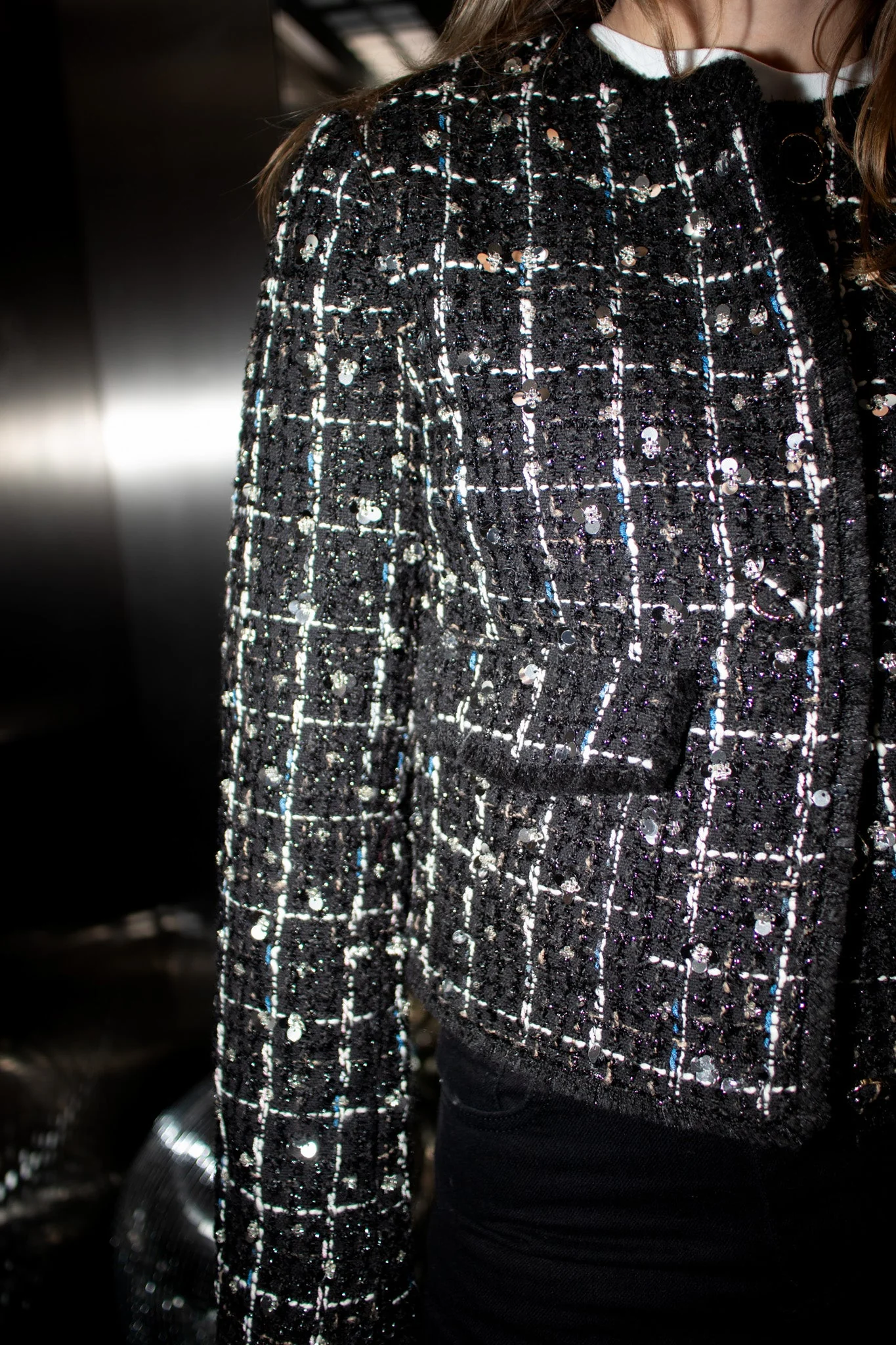 Valenda Ls Tweed Jacket Black - Image 11