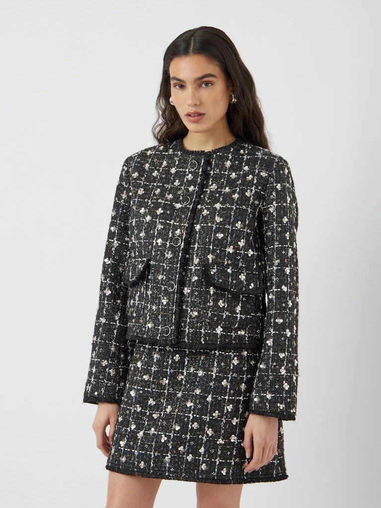 Valenda Ls Tweed Jacket Black - Image 12