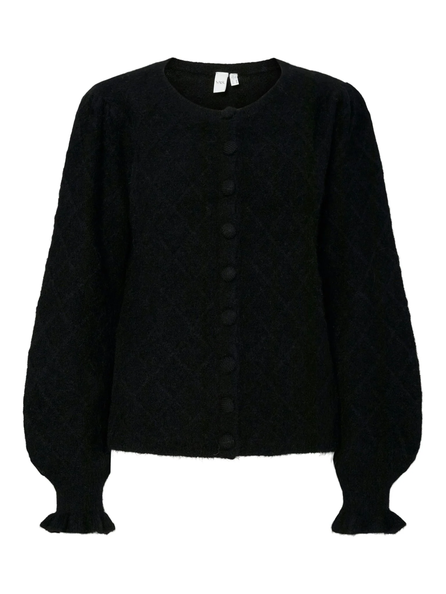 Thelma Ls Wool Blend Knit Cardigan Black - Image 2
