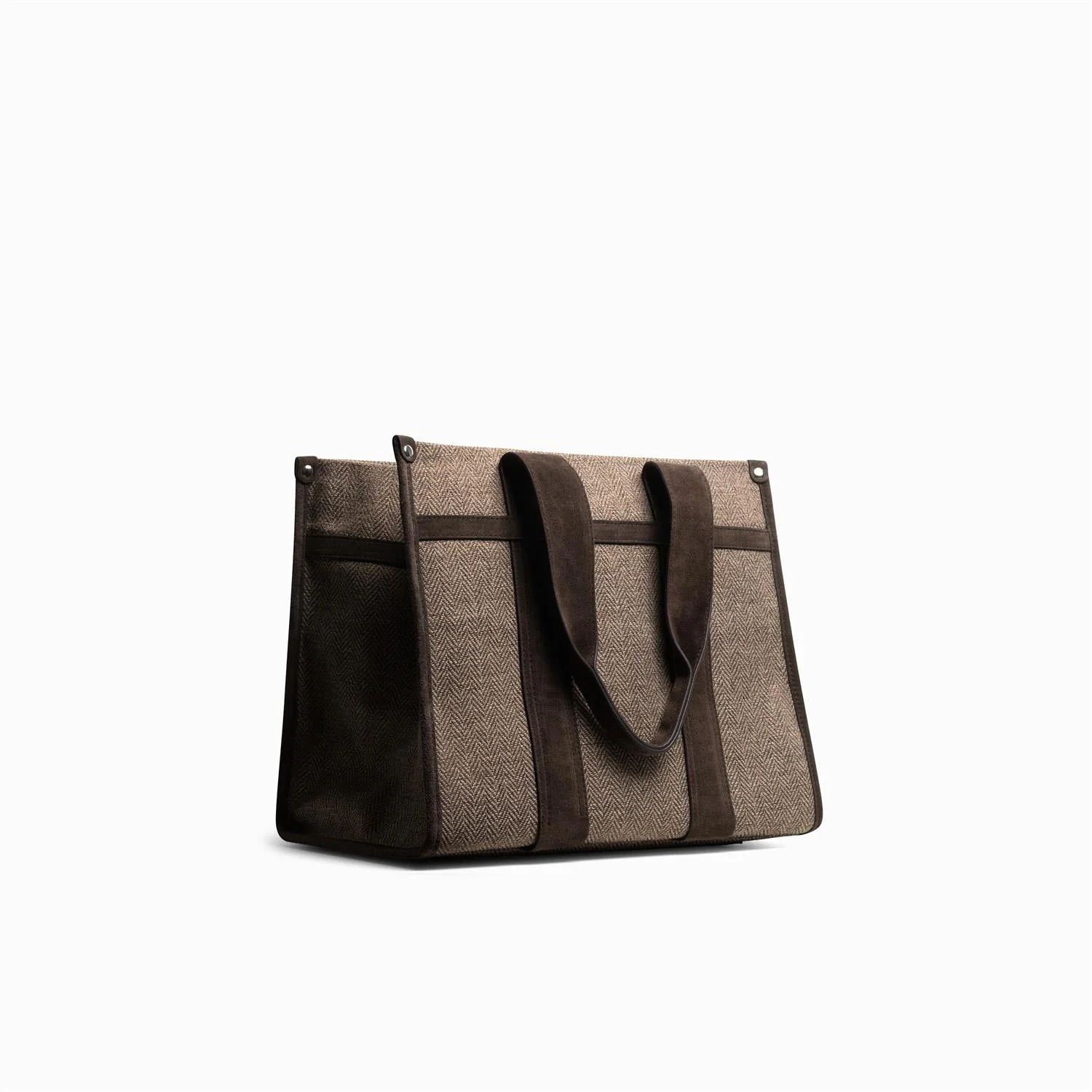 Cali Tote Herringbone Tote Bag Truffle - Image 2