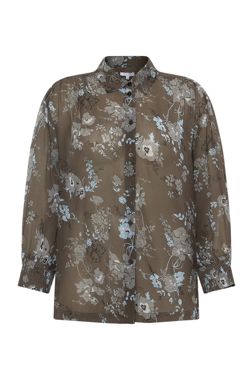 Renette Poppy 3/4 Sleeves Shirt Deer Brown