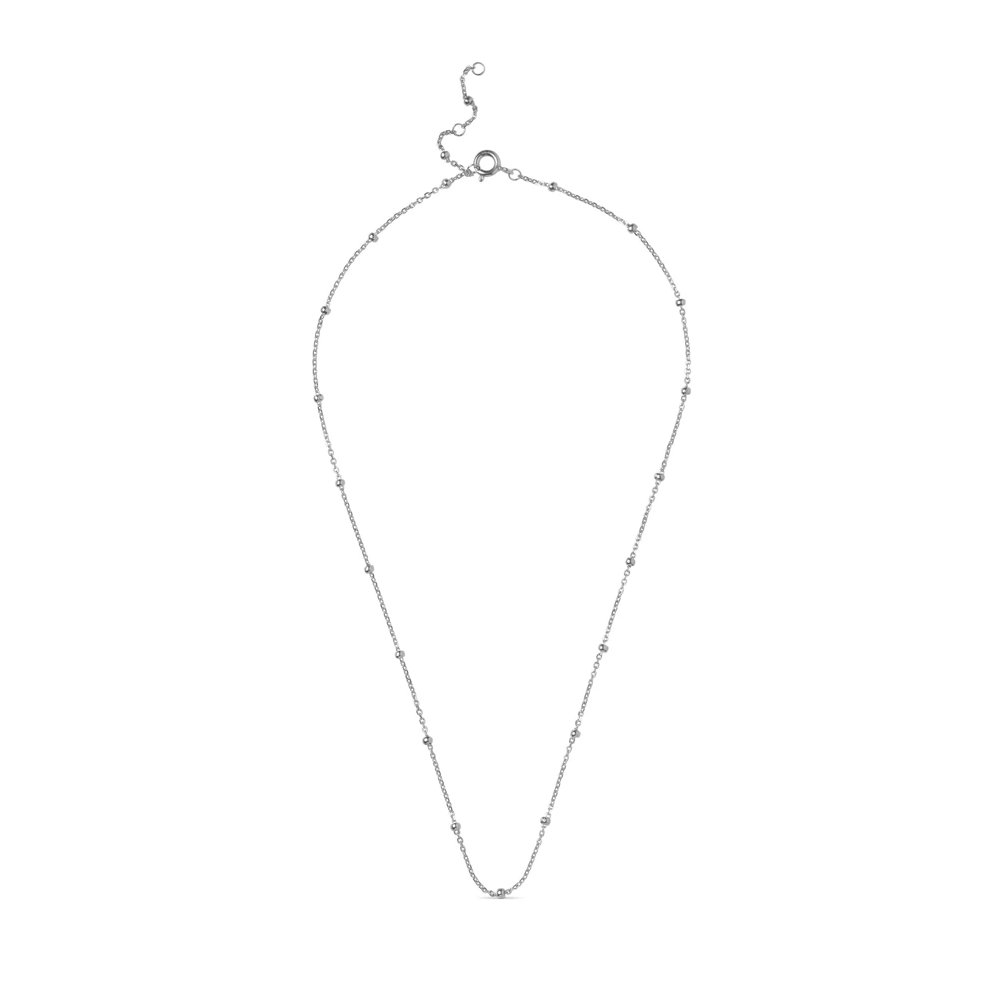 Beaded Chain Necklaces Silver
