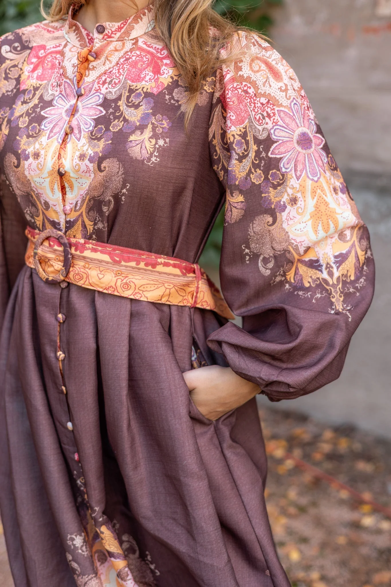 Paisley Long Dress Choco - Image 4