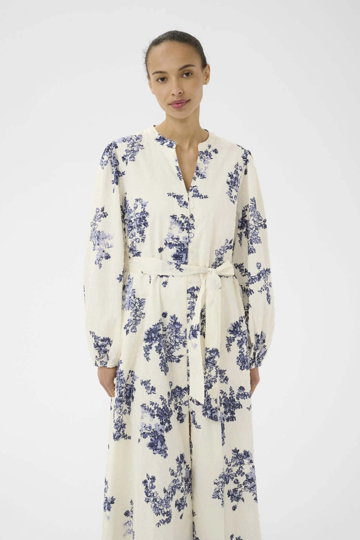 Avirana Dress Blue Shadow Flower Print - Image 3