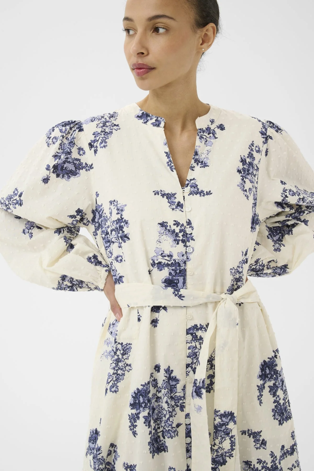 Avirana Dress Blue Shadow Flower Print - Image 4