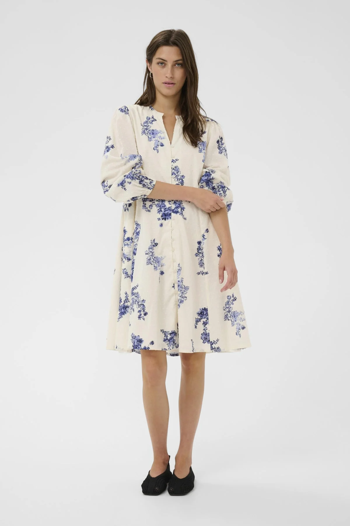 Avira Dress Blue Shadow Flower Print - Image 10