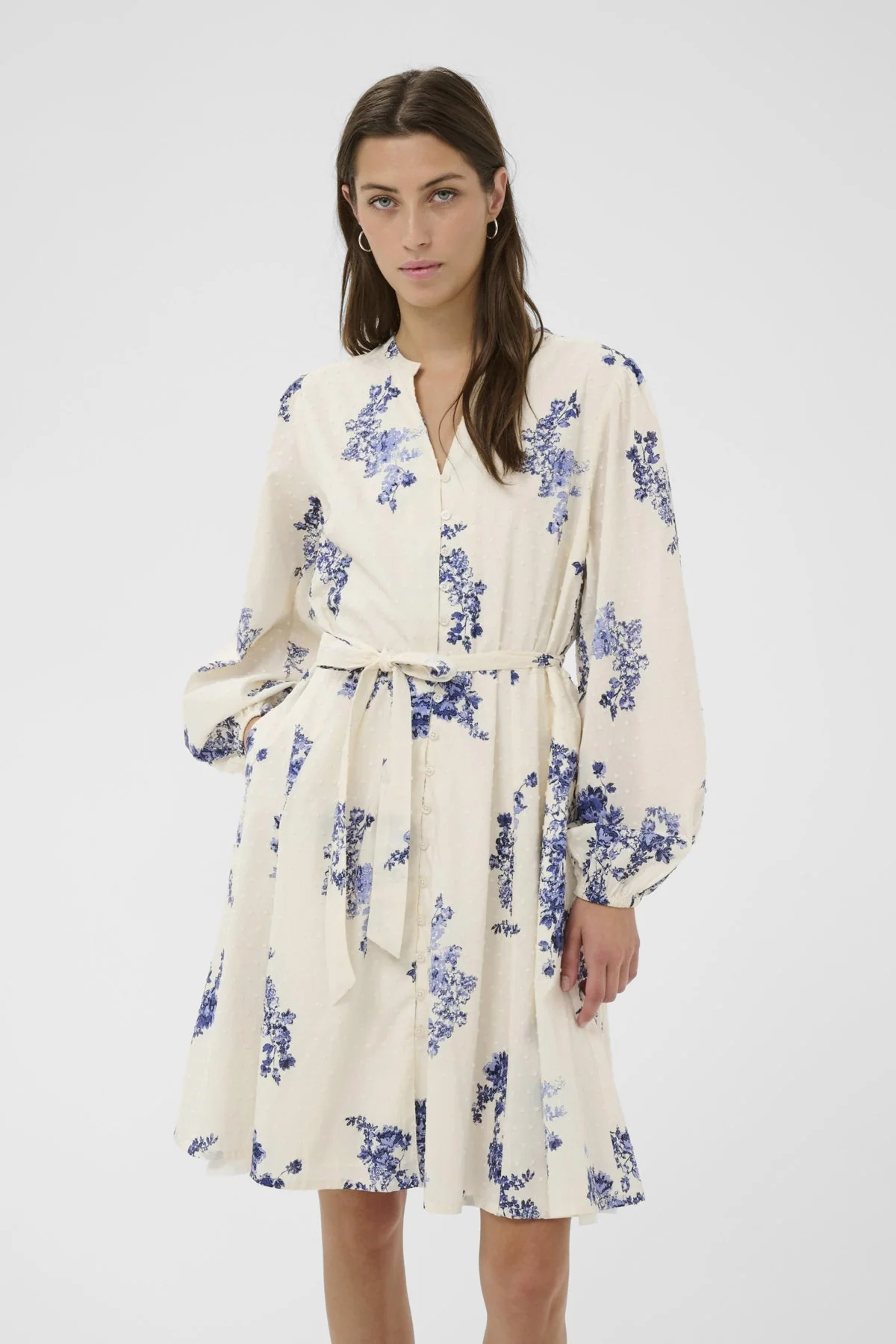 Avira Dress Blue Shadow Flower Print - Image 11