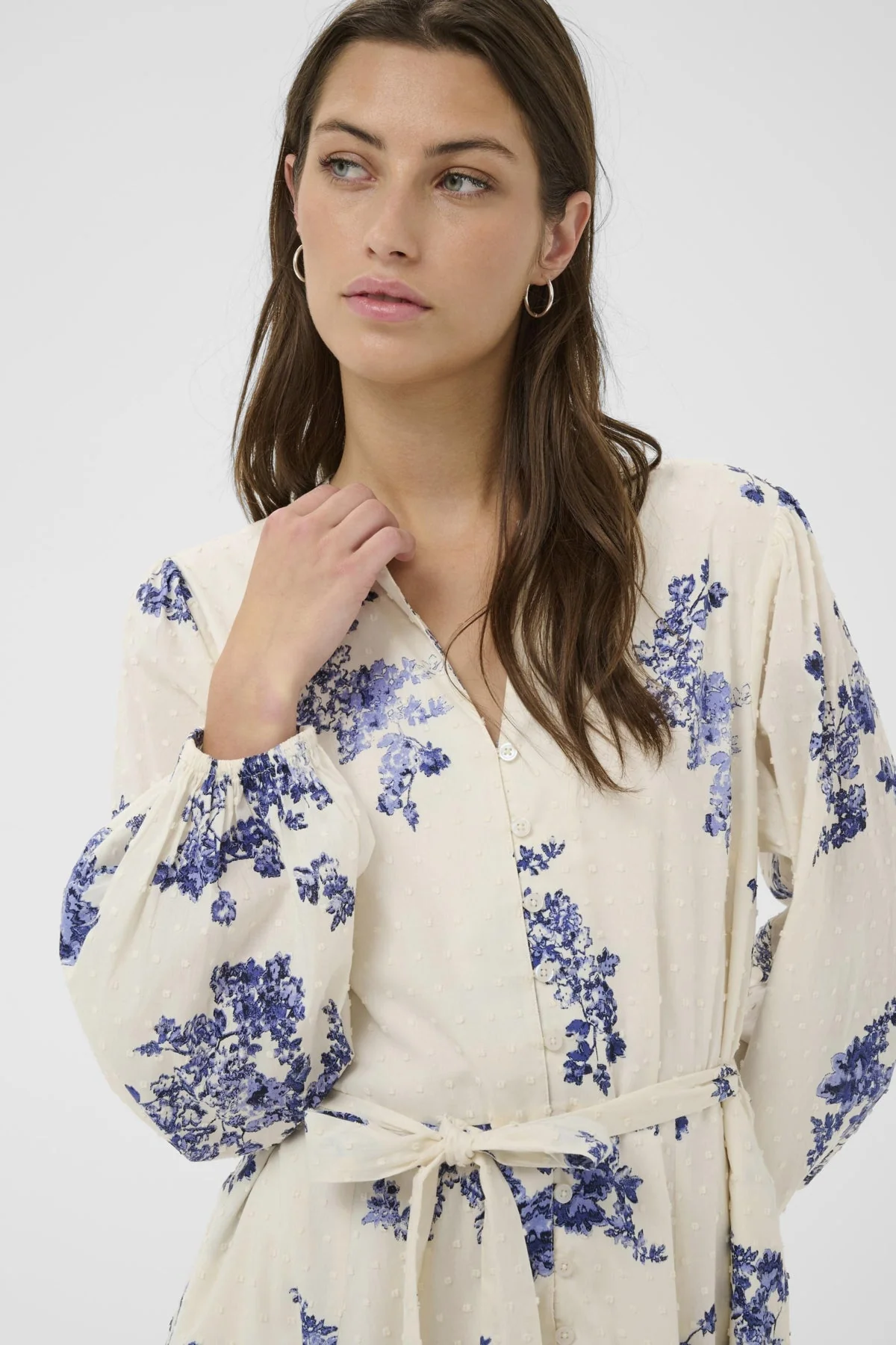 Avira Dress Blue Shadow Flower Print - Image 12