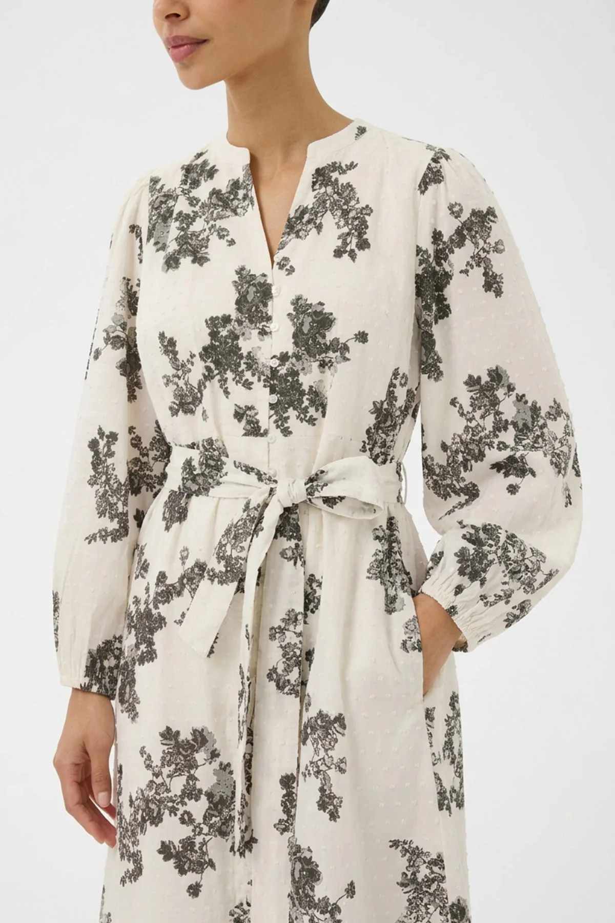 Avira Dress Smokey Olive Shadow Flower - Image 12
