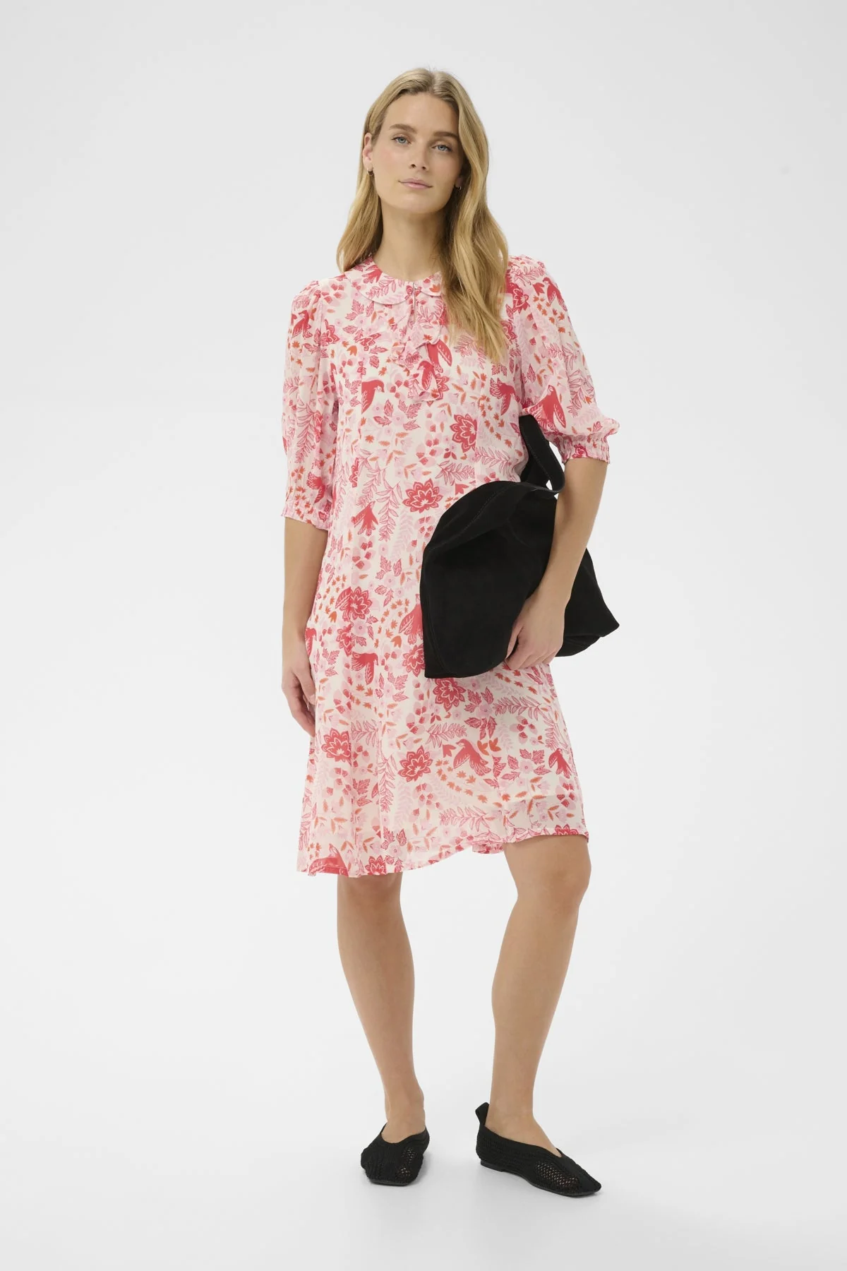 Bitelle Dress Poppy Red Bird Print - Image 3