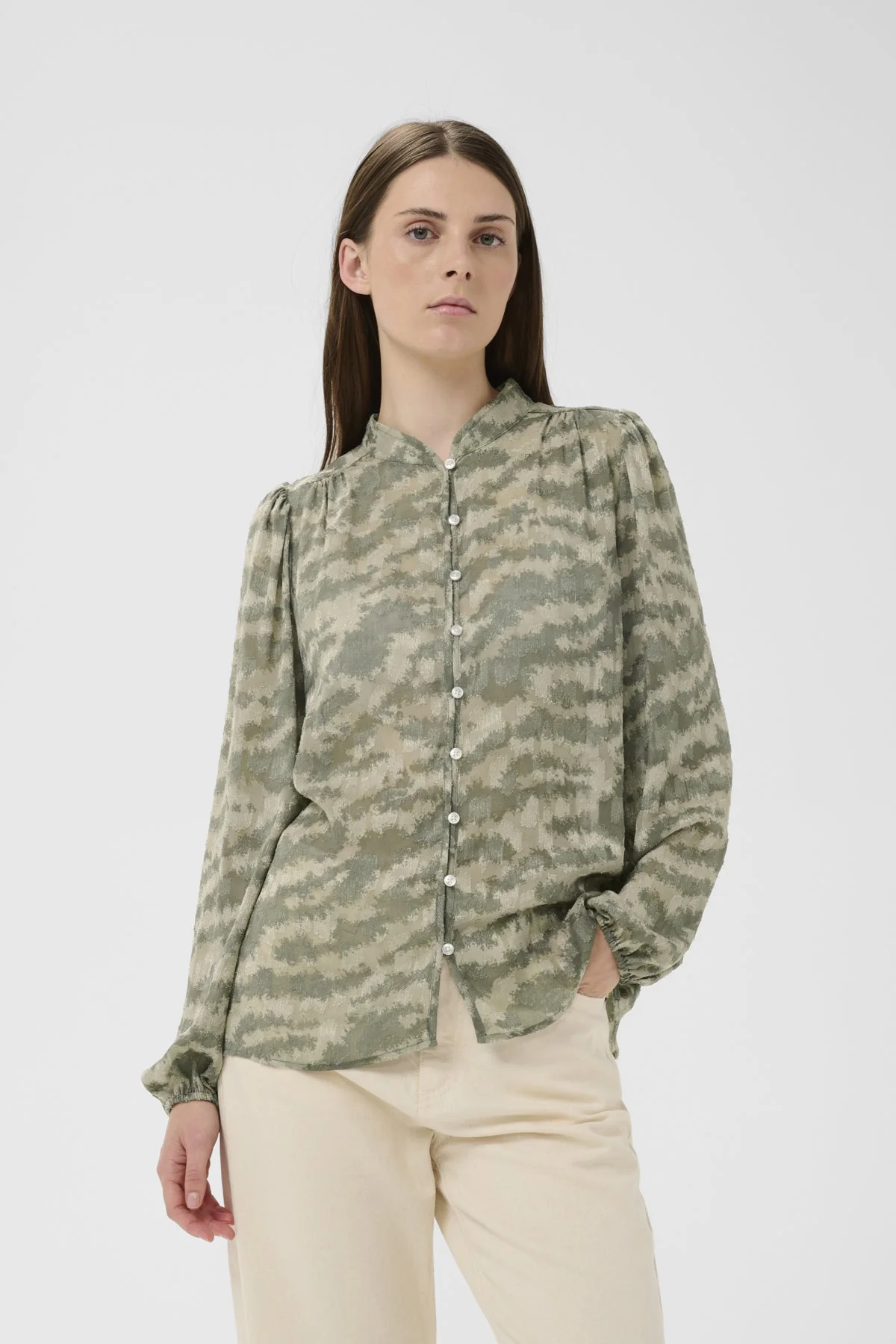 Cielleiw Shirt Mulled Basil Tiger Stripes - Image 5